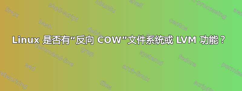 Linux 是否有“反向 COW”文件系统或 LVM 功能？