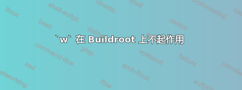 `w` 在 Buildroot 上不起作用