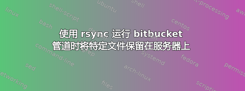 使用 rsync 运行 bitbucket 管道时将特定文件保留在服务器上