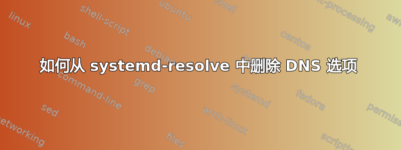 如何从 systemd-resolve 中删除 DNS 选项