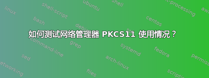 如何测试网络管理器 PKCS11 使用情况？