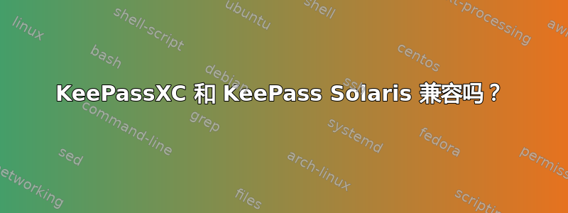 KeePassXC 和 KeePass Solaris 兼容吗？