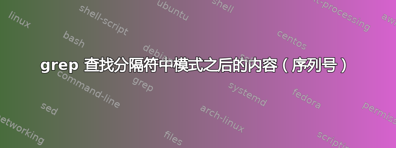 grep 查找分隔符中模式之后的内容（序列号）