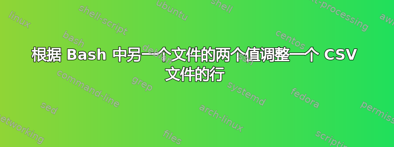 根据 Bash 中另一个文件的两个值调整一个 CSV 文件的行