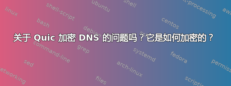 关于 Quic 加密 DNS 的问题吗？它是如何加密的？