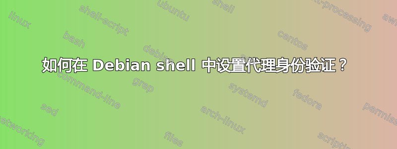 如何在 Debian shell 中设置代理身份验证？