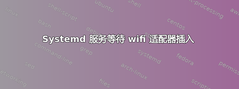 Systemd 服务等待 wifi 适配器插入