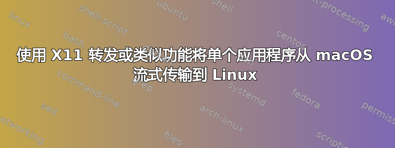 使用 X11 转发或类似功能将单个应用程序从 macOS 流式传输到 Linux