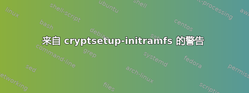 来自 cryptsetup-initramfs 的警告