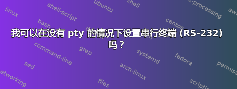 我可以在没有 pty 的情况下设置串行终端 (RS-232) 吗？