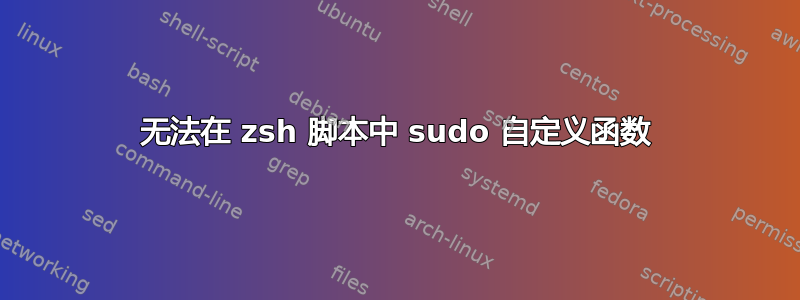 无法在 zsh 脚本中 sudo 自定义函数