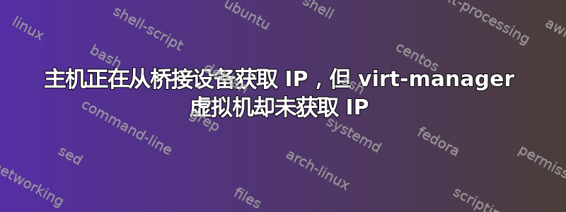 主机正在从桥接设备获取 IP，但 virt-manager 虚拟机却未获取 IP