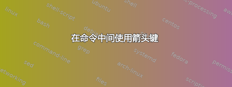 在命令中间使用箭头键