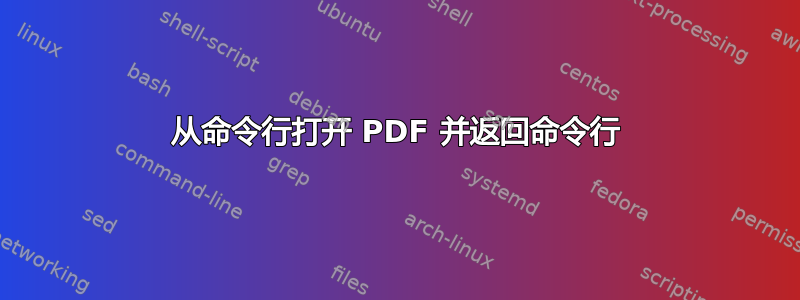 从命令行打开 PDF 并返回命令行