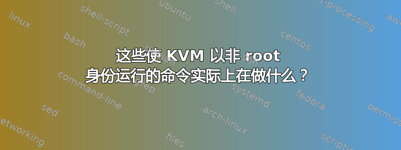 这些使 KVM 以非 root 身份运行的命令实际上在做什么？