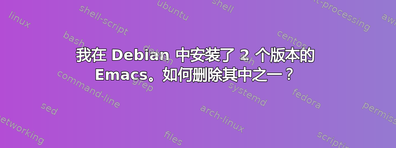 我在 Debian 中安装了 2 个版本的 Emacs。如何删除其中之一？