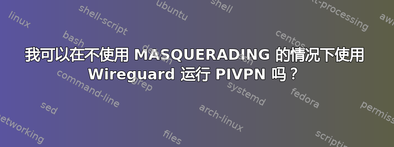 我可以在不使用 MASQUERADING 的情况下使用 Wireguard 运行 PIVPN 吗？