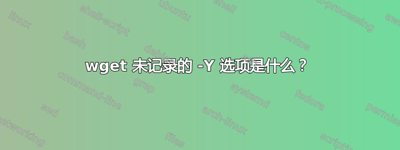 wget 未记录的 -Y 选项是什么？