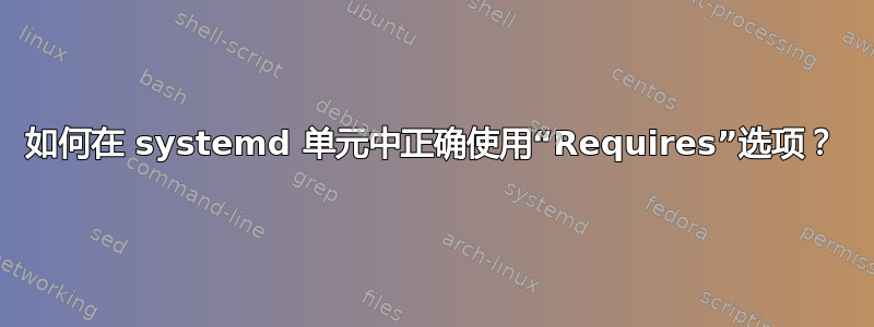 如何在 systemd 单元中正确使用“Requires”选项？