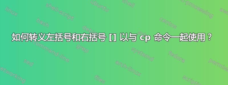 如何转义左括号和右括号 [] 以与 cp 命令一起使用？