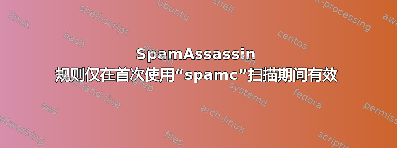 SpamAssassin 规则仅在首次使用“spamc”扫描期间有效