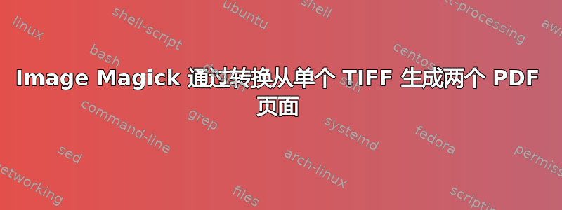 Image Magick 通过转换从单个 TIFF 生成两个 PDF 页面