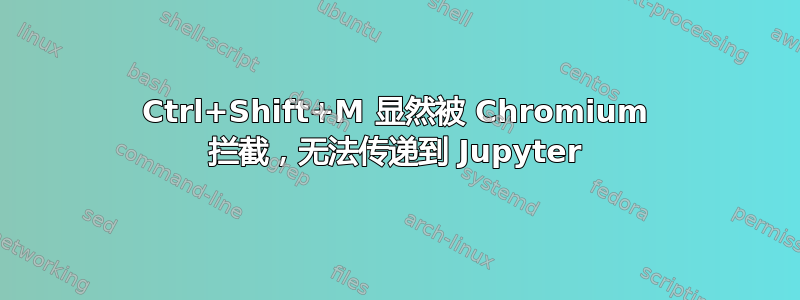 Ctrl+Shift+M 显然被 Chromium 拦截，无法传递到 Jupyter