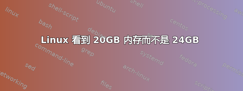 Linux 看到 20GB 内存而不是 24GB