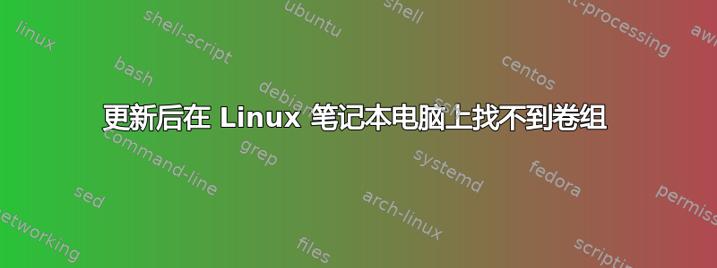 更新后在 Linux 笔记本电脑上找不到卷组