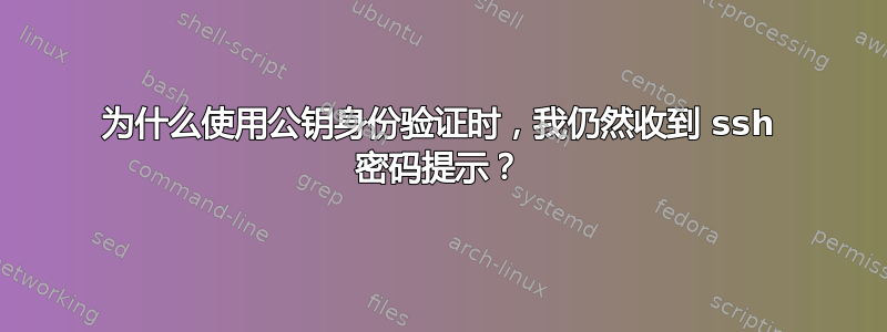 为什么使用公钥身份验证时，我仍然收到 ssh 密码提示？