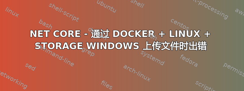 NET CORE - 通过 DOCKER + LINUX + STORAGE WINDOWS 上传文件时出错