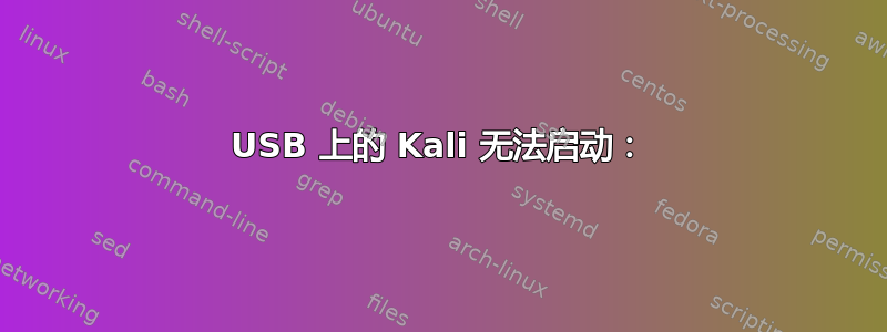 USB 上的 Kali 无法启动：