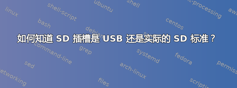 如何知道 SD 插槽是 USB 还是实际的 SD 标准？