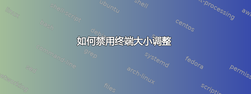 如何禁用终端大小调整