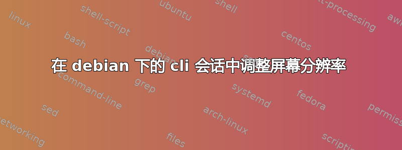 在 debian 下的 cli 会话中调整屏幕分辨率