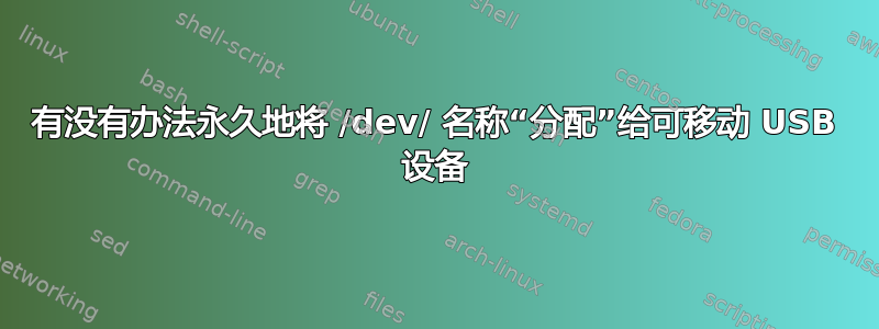 有没有办法永久地将 /dev/ 名称“分配”给可移动 USB 设备