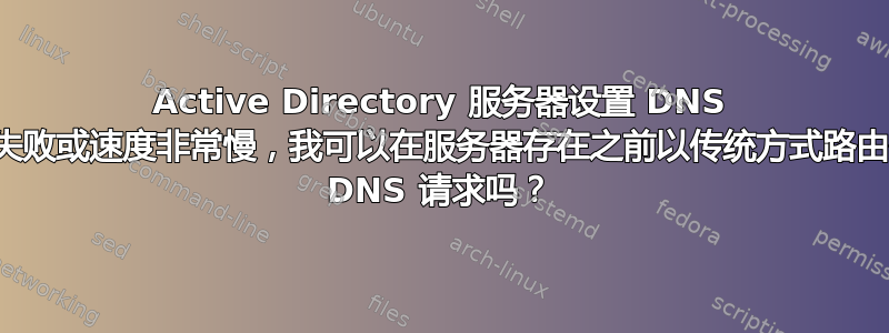 Active Directory 服务器设置 DNS 解析失败或速度非常慢，我可以在服务器存在之前以传统方式路由外部 DNS 请求吗？