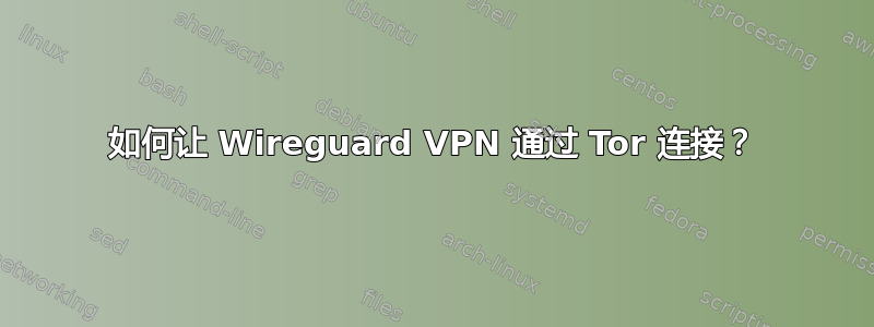 如何让 Wireguard VPN 通过 Tor 连接？