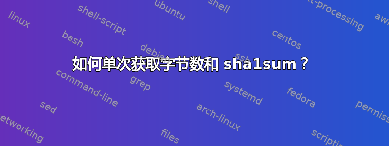 如何单次获取字节数和 sha1sum？