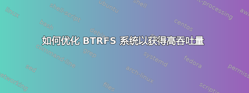 如何优化 BTRFS 系统以获得高吞吐量