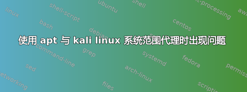 使用 apt 与 kali linux 系统范围代理时出现问题