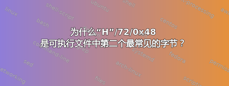 为什么“H”/72/0x48 是可执行文件中第二个最常见的字节？