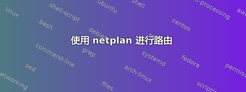 使用 netplan 进行路由