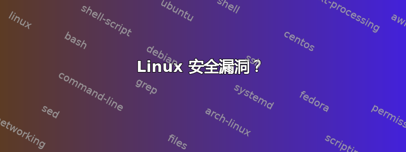 Linux 安全漏洞？