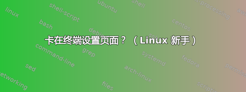 卡在终端设置页面？ （Linux 新手）