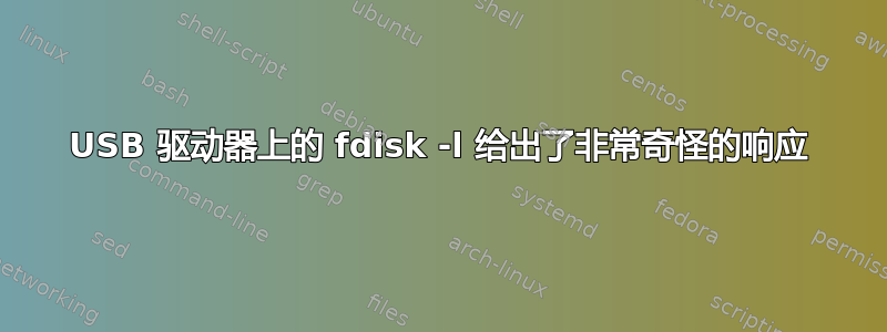 USB 驱动器上的 fdisk -l 给出了非常奇怪的响应