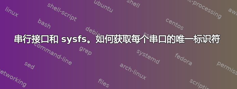 串行接口和 sysfs。如何获取每个串口的唯一标识符