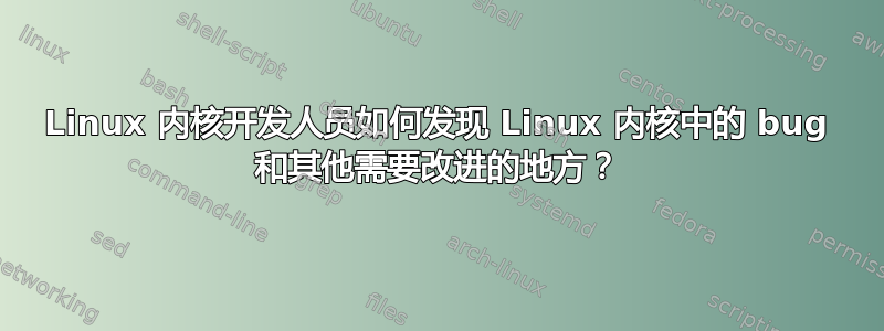 Linux 内核开发人员如何发现 Linux 内核中的 bug 和其他需要改进的地方？