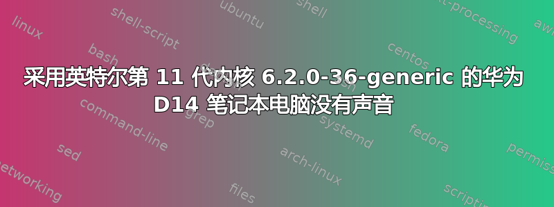 采用英特尔第 11 代内核 6.2.0-36-generic 的华为 D14 笔记本电脑没有声音