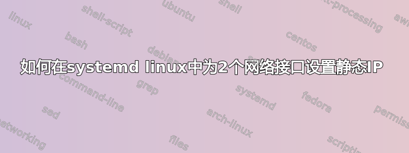 如何在systemd linux中为2个网络接口设置静态IP